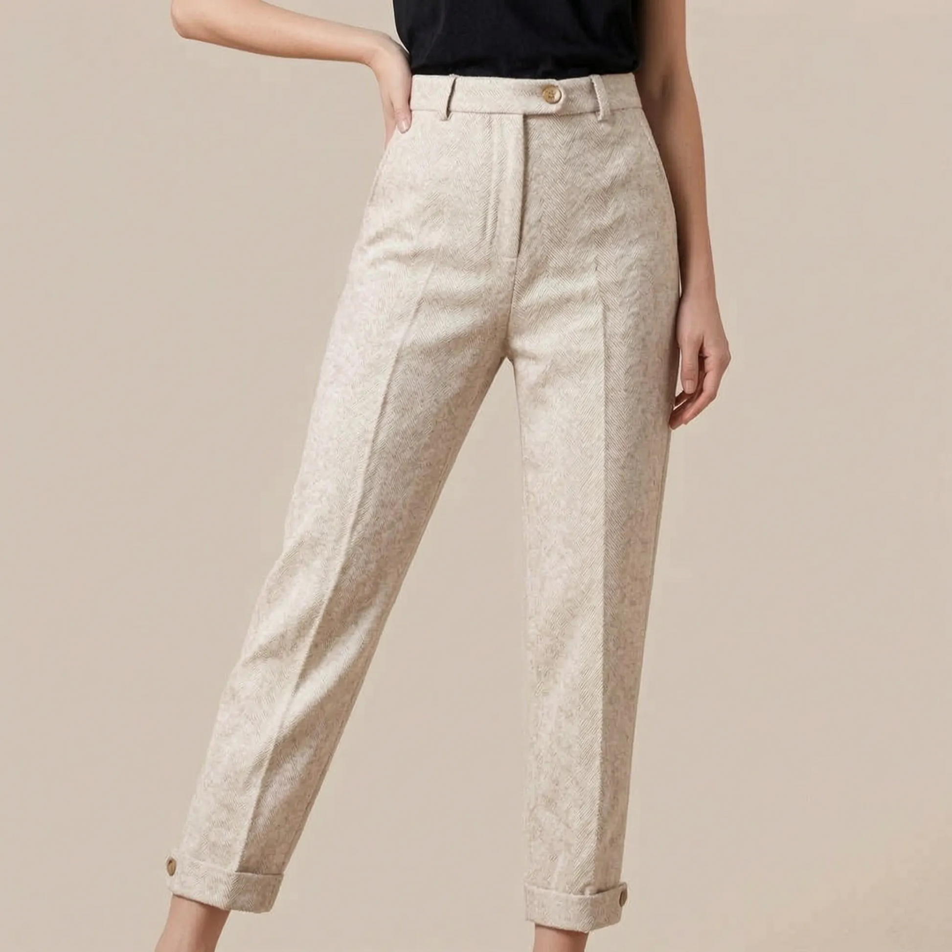 Trovira | Moderne Damenhose Mit Fischgrätmuster