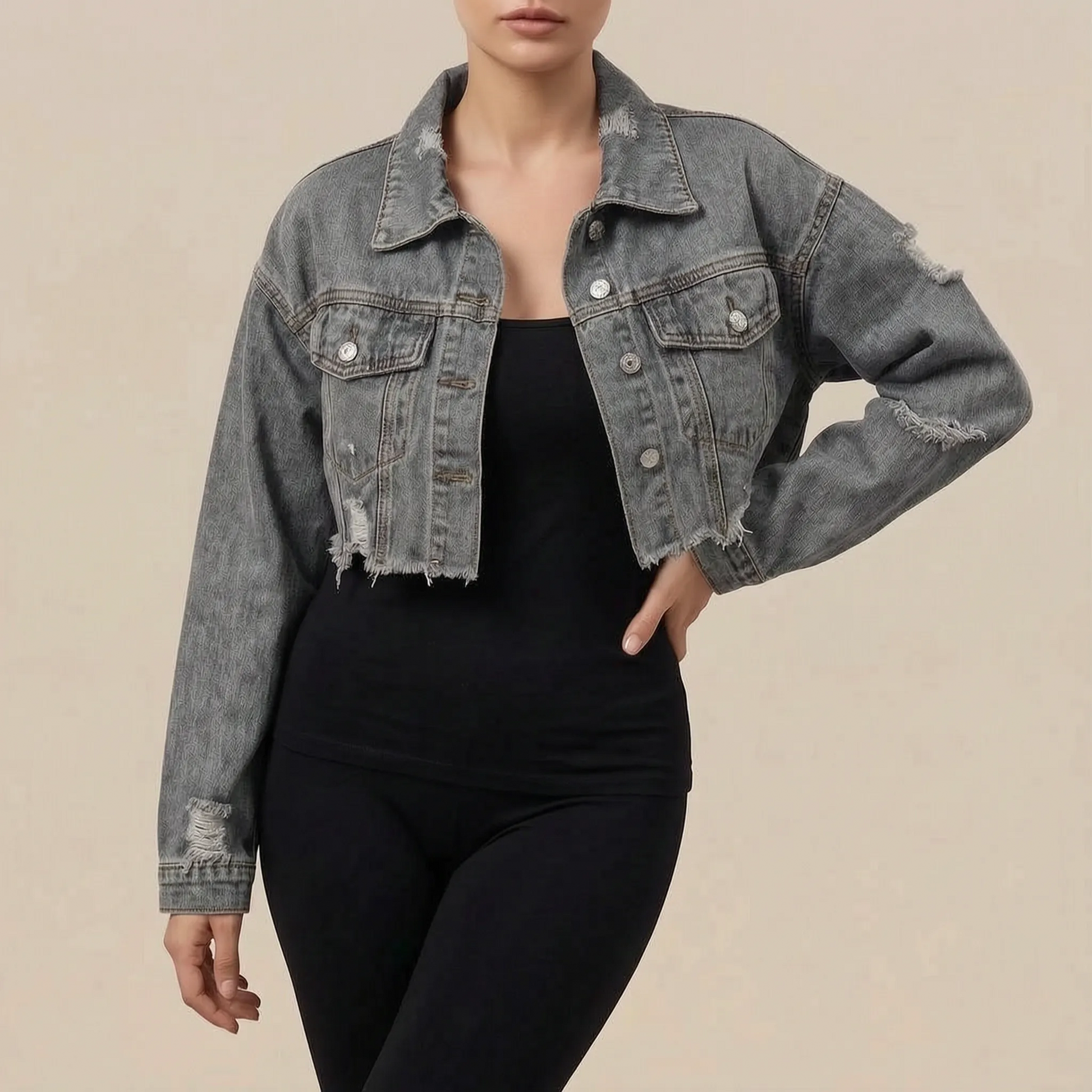 UrbanEdge | Kurze Jacke Mit Offenen Kanten