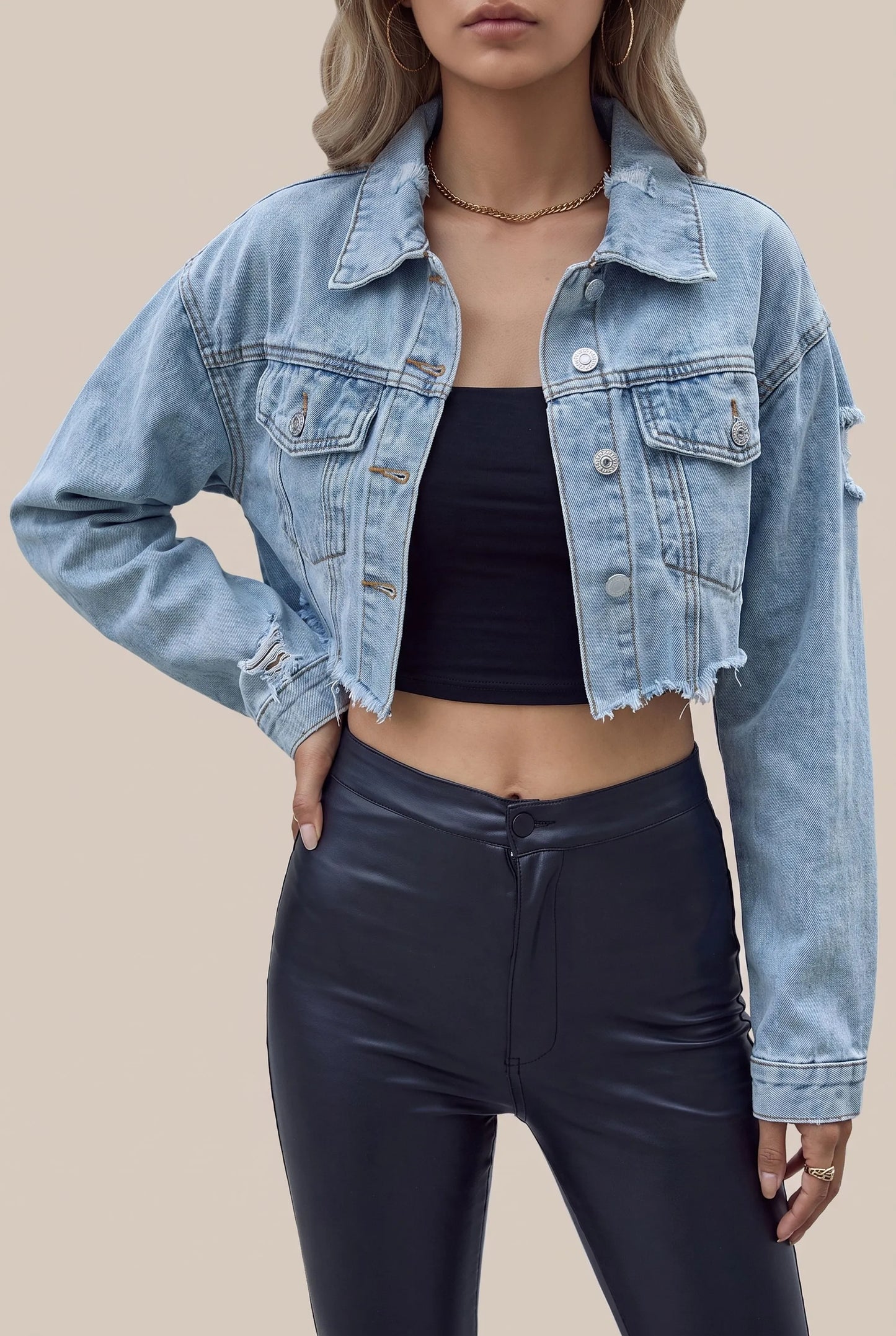 UrbanEdge | Kurze Jacke Mit Offenen Kanten