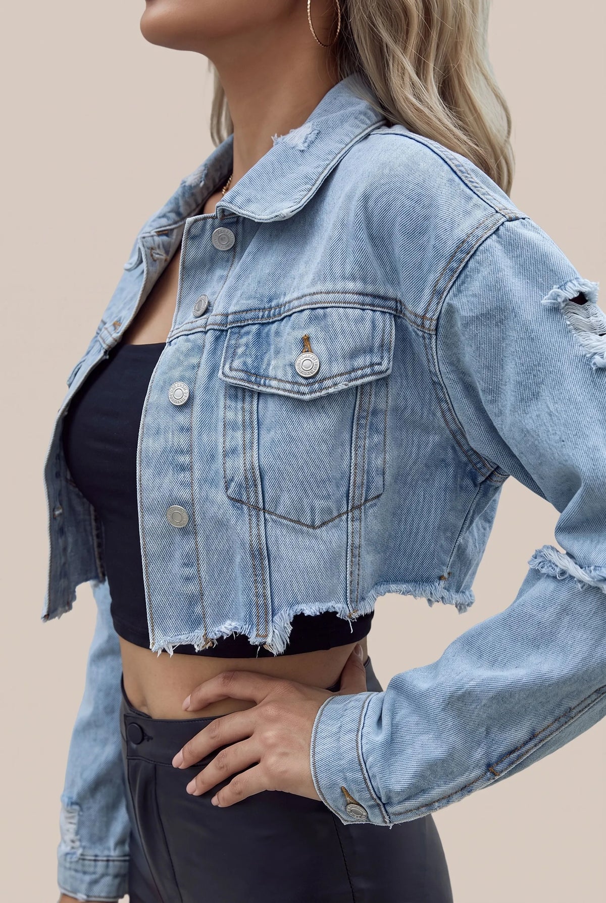 UrbanEdge | Kurze Jacke Mit Offenen Kanten
