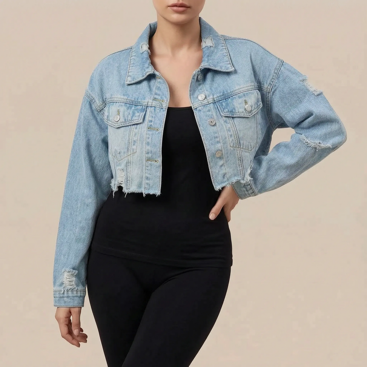 UrbanEdge | Kurze Jacke Mit Offenen Kanten