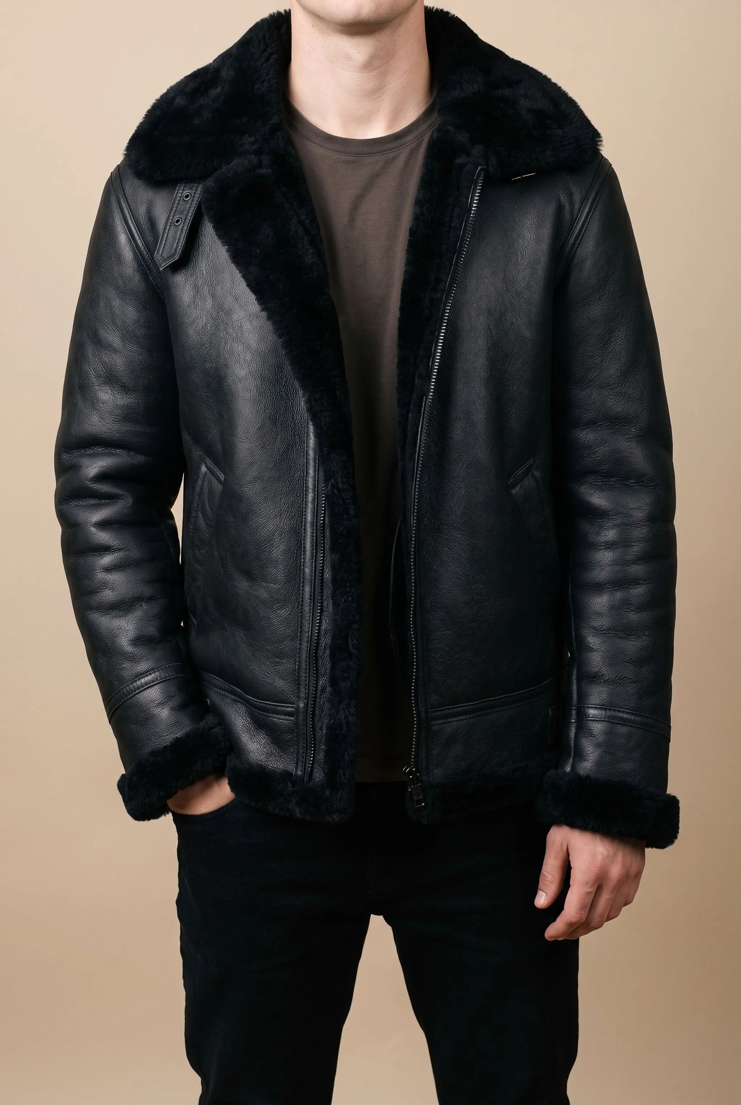 Valeron | Schwarze Pilotenjacke Für Herren
