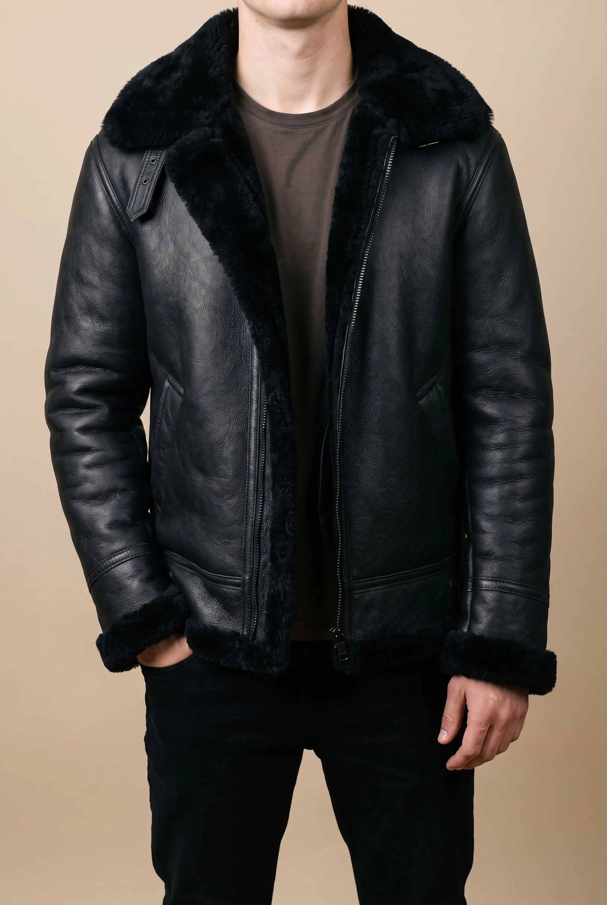 Valeron | Schwarze Pilotenjacke Für Herren