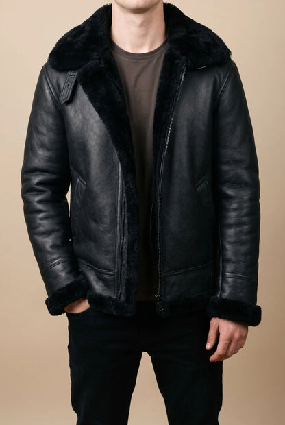 Valeron | Schwarze Pilotenjacke Für Herren