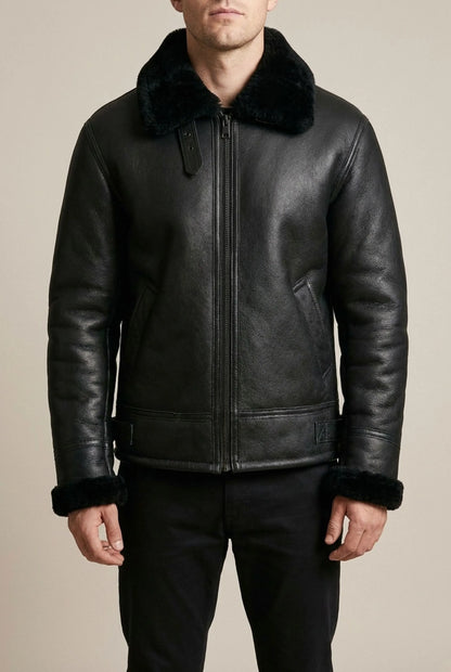 Valeron | Schwarze Pilotenjacke Für Herren