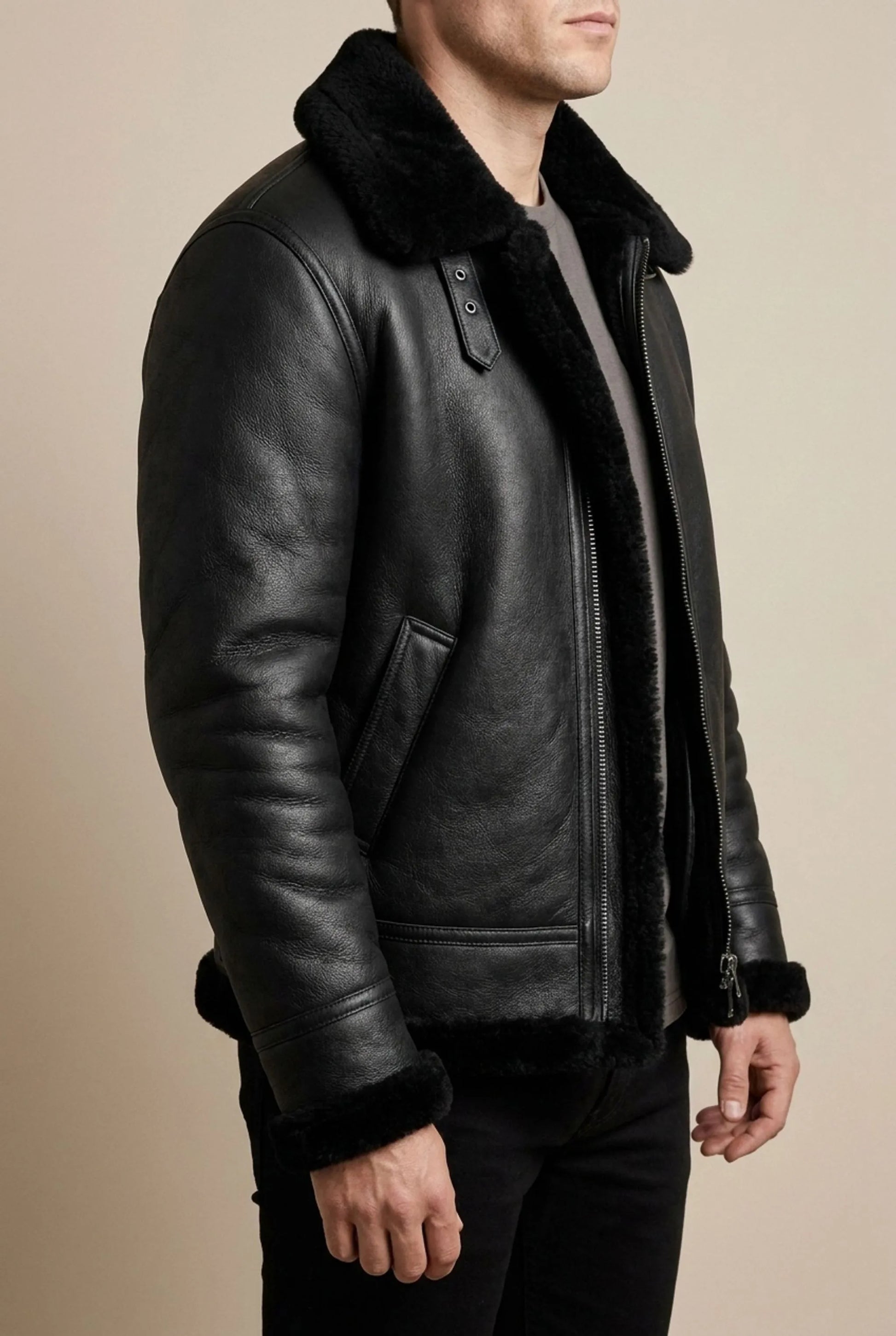 Valeron | Schwarze Pilotenjacke Für Herren