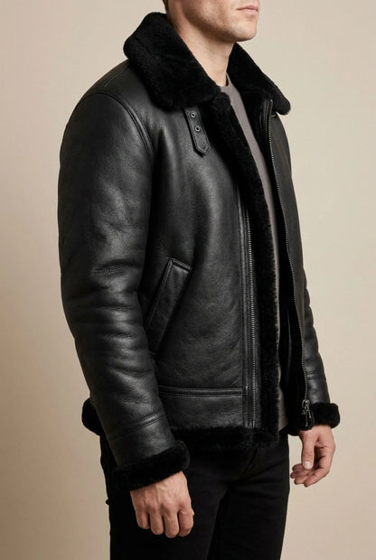 Valeron | Schwarze Pilotenjacke Für Herren