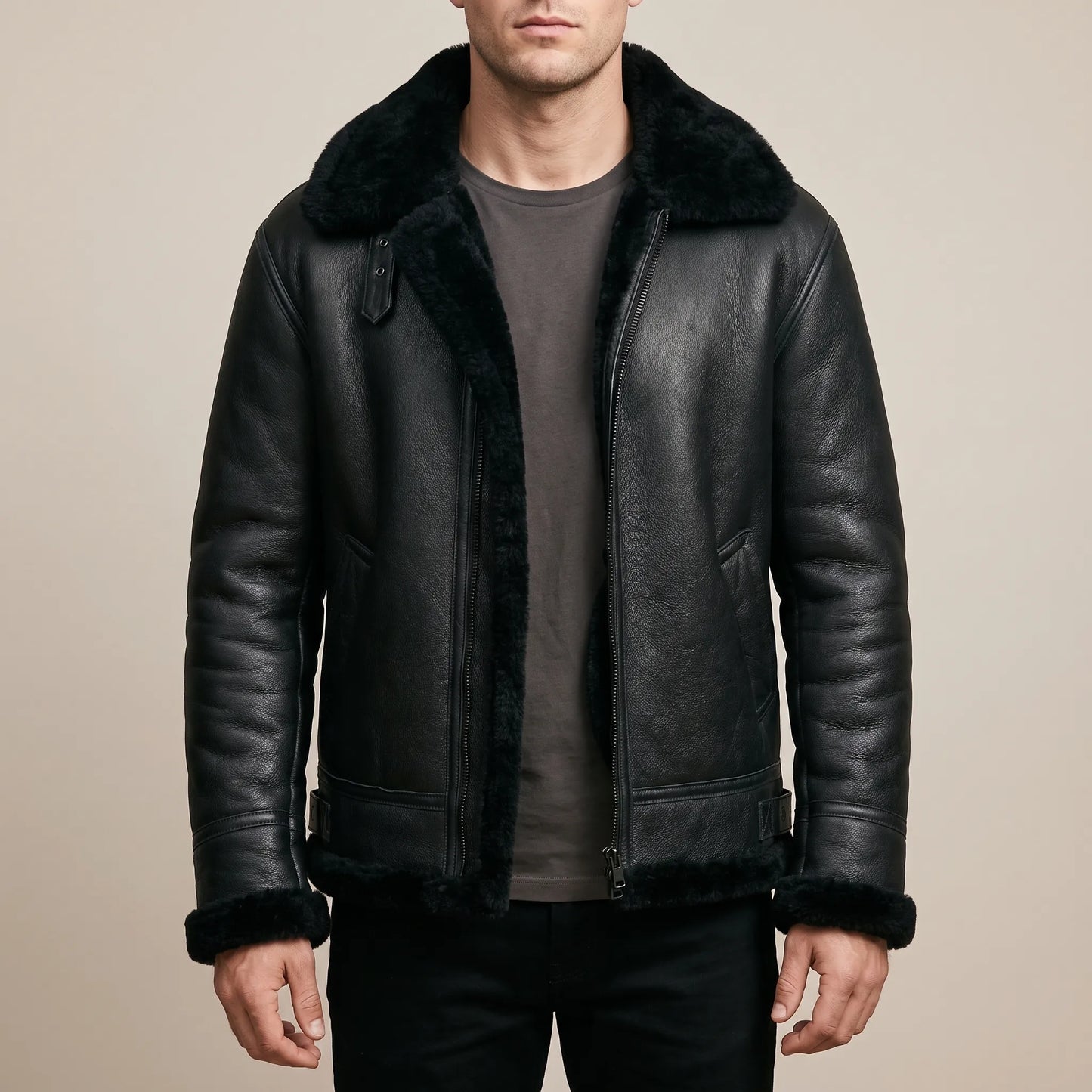 Valeron | Schwarze Pilotenjacke Für Herren