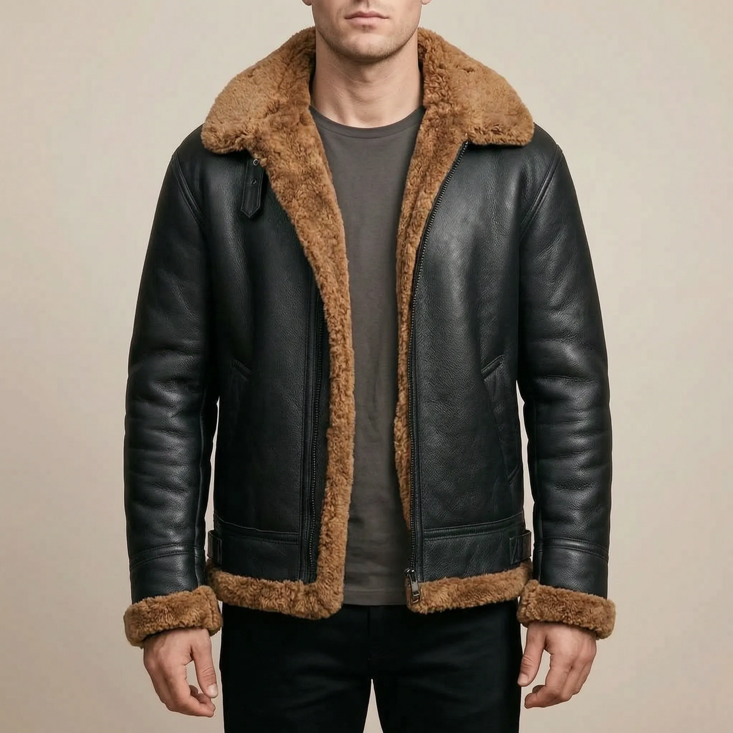 Valeron | Schwarze Pilotenjacke Für Herren