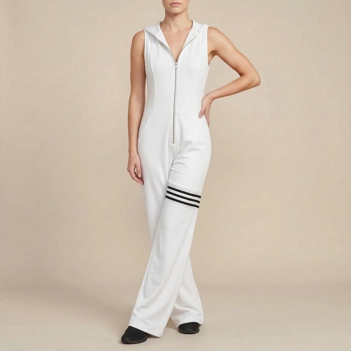 Valura | Ärmelloser Sport Jumpsuit Im Retro-Stil