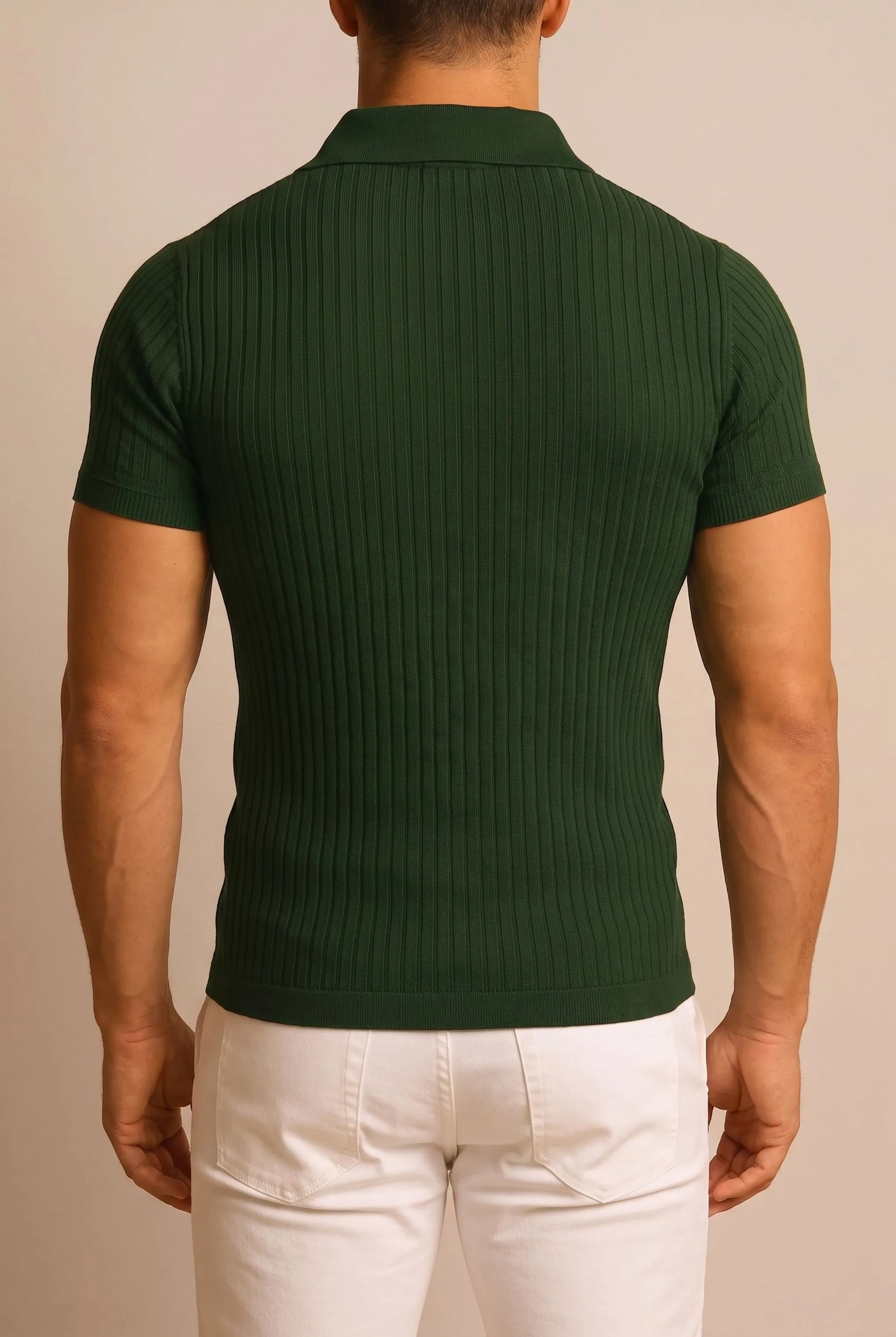 Vectis | Körperbetontes Geripptes Poloshirt