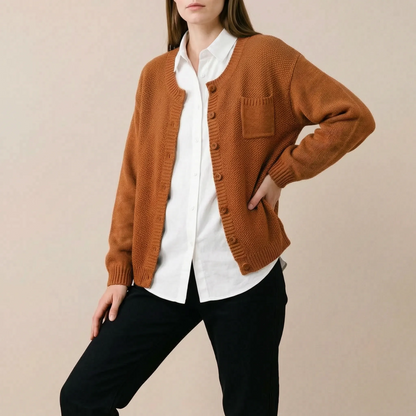 Veldra | Vielseitige Einfarbige Strickjacke