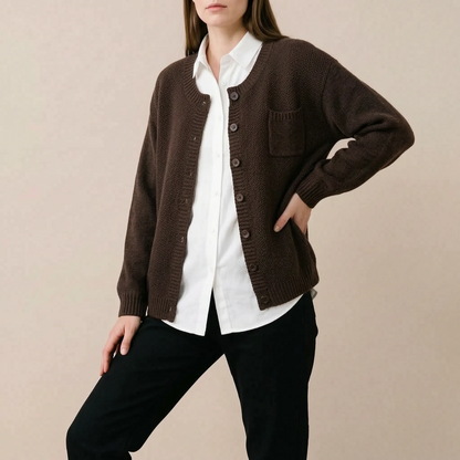 Veldra | Vielseitige Einfarbige Strickjacke