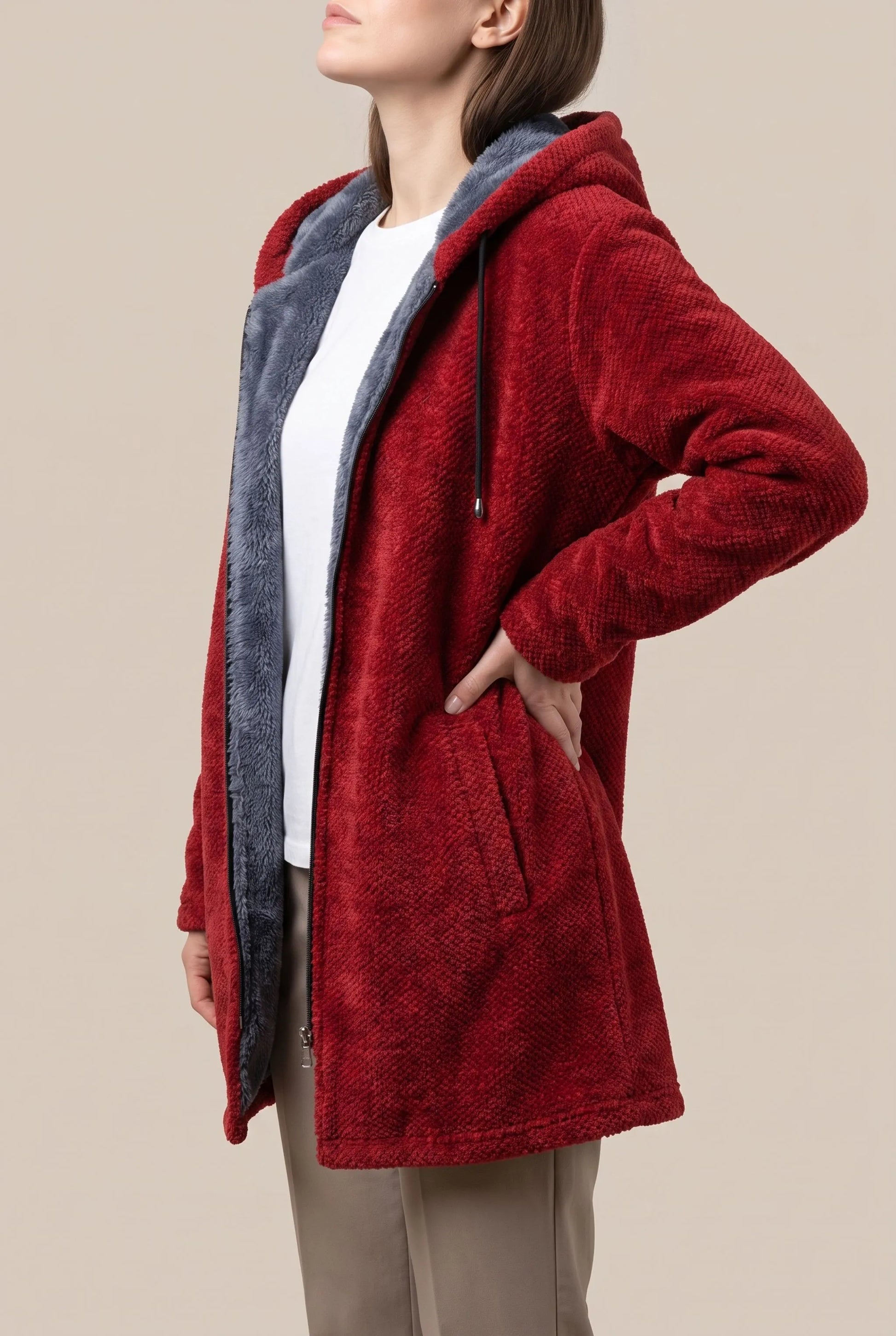 Velsor | Warme Fleecejacke Mit Kapuze