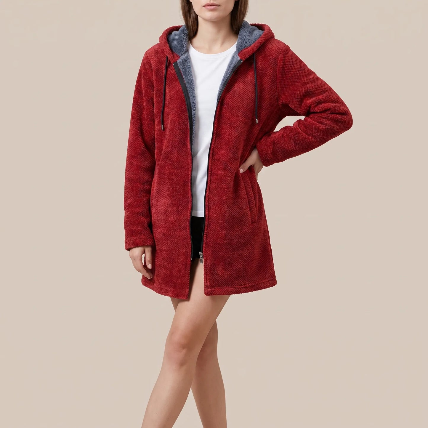 Velsor | Warme Fleecejacke Mit Kapuze