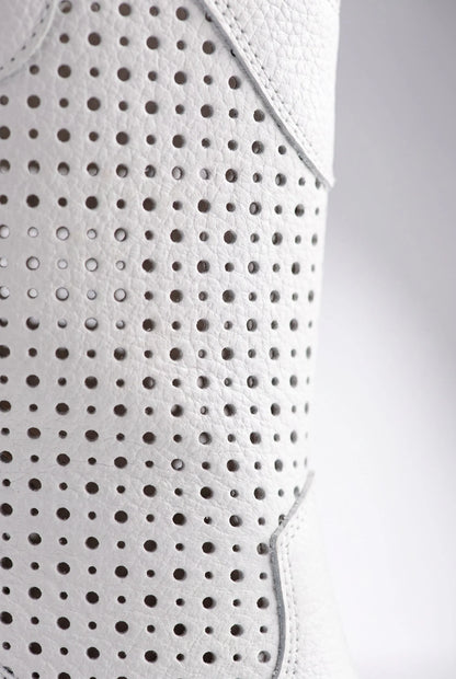 Ventora | Weiße Perforierte Cowboystiefel