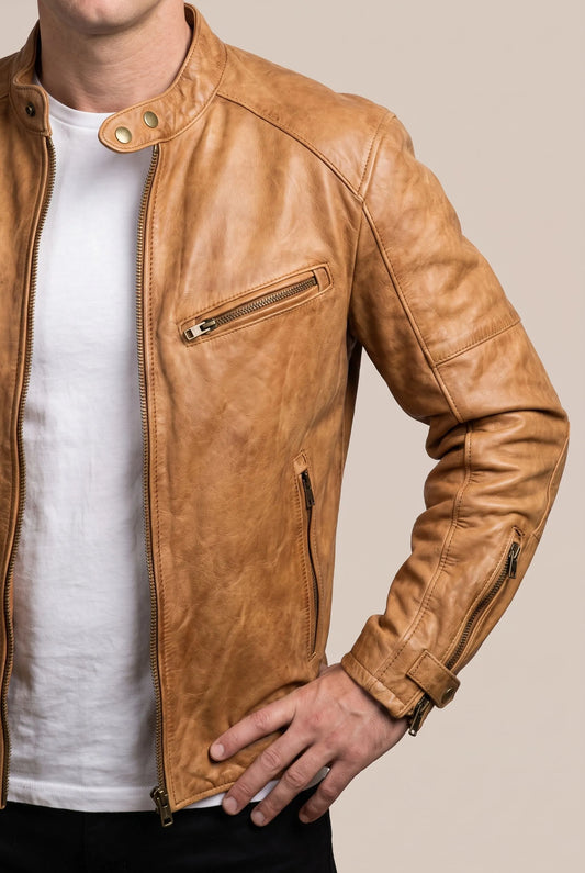 Venturex | Klassische Herrenjacke Im Bikerstil