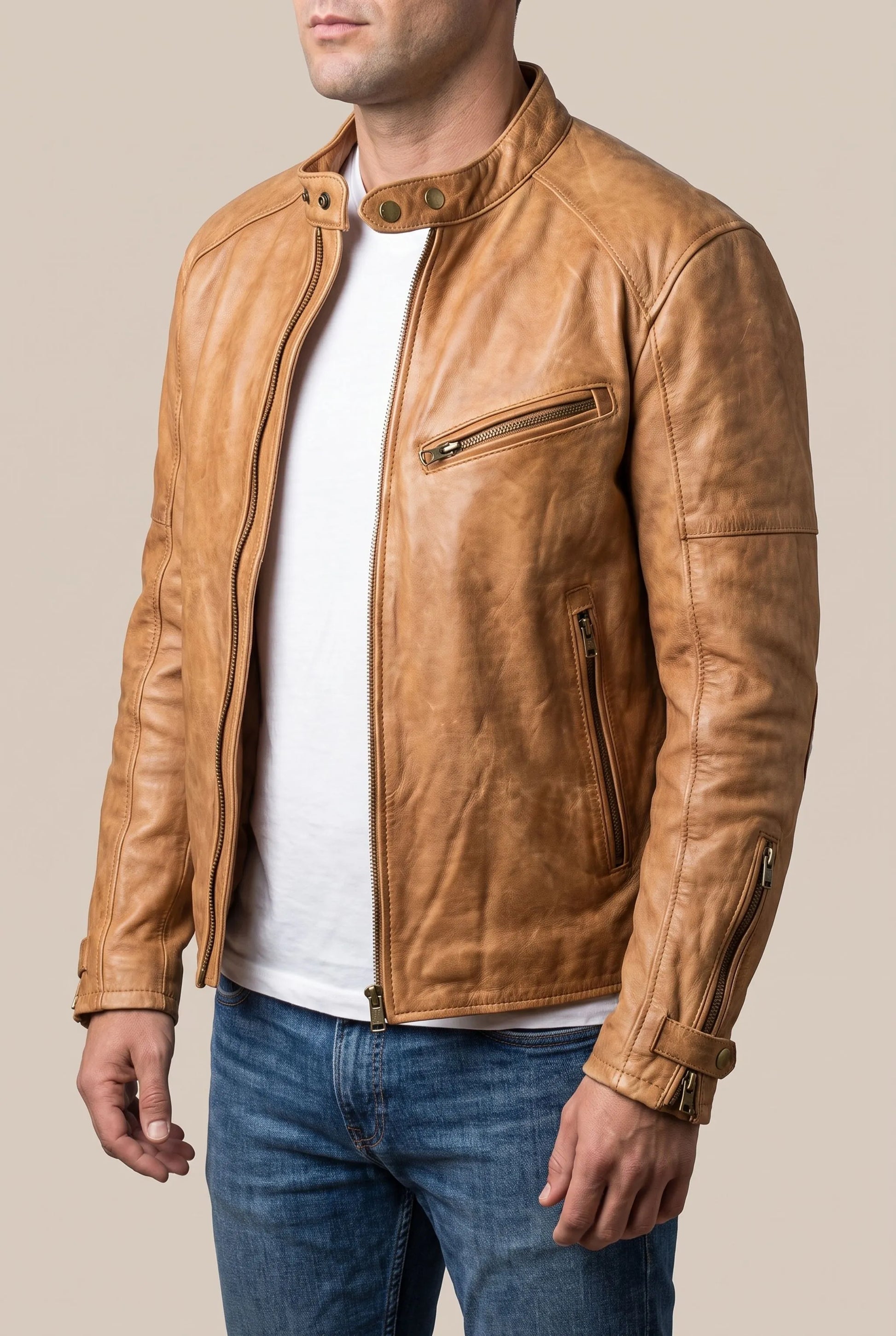 Venturex | Klassische Herrenjacke Im Bikerstil