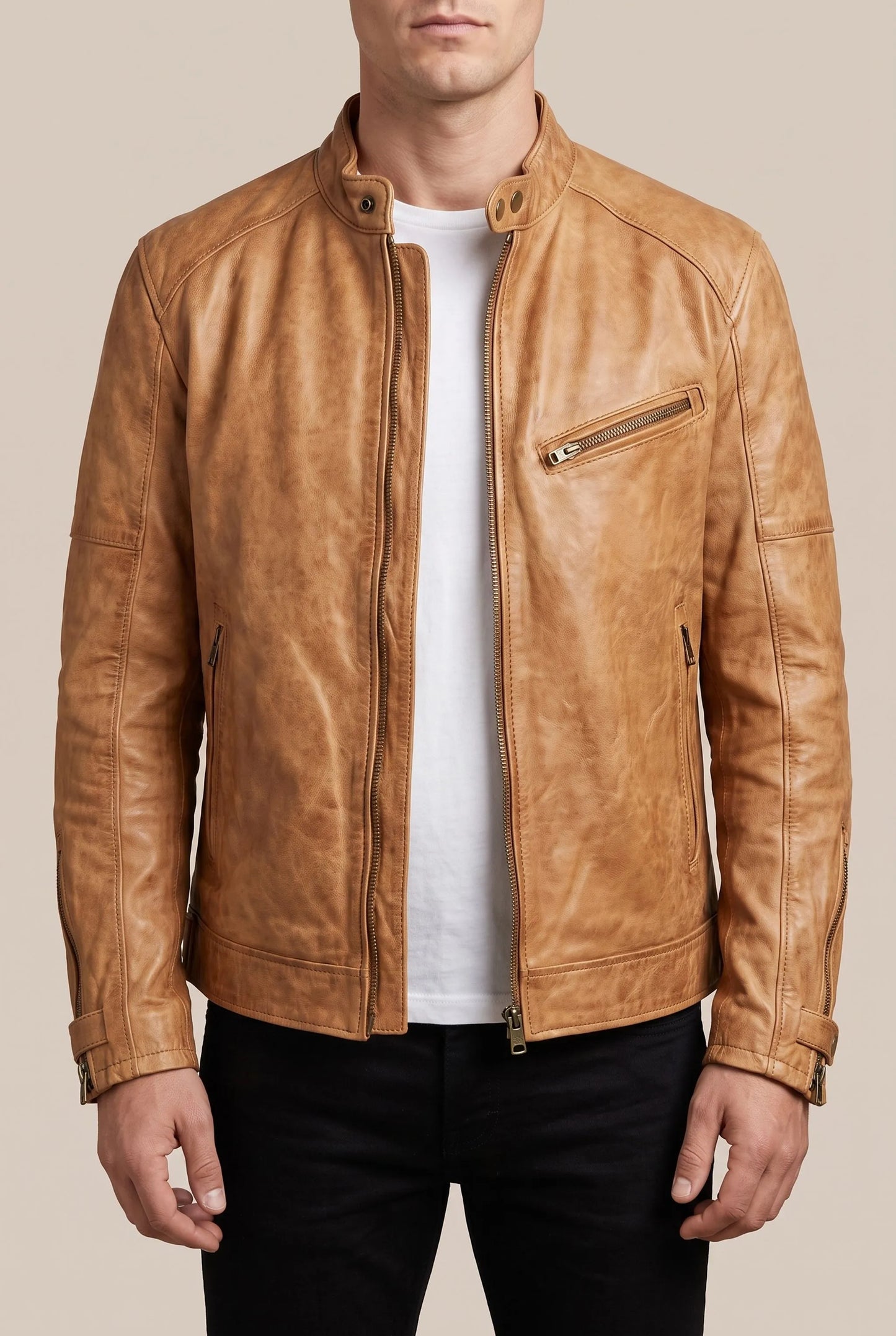 Venturex | Klassische Herrenjacke Im Bikerstil