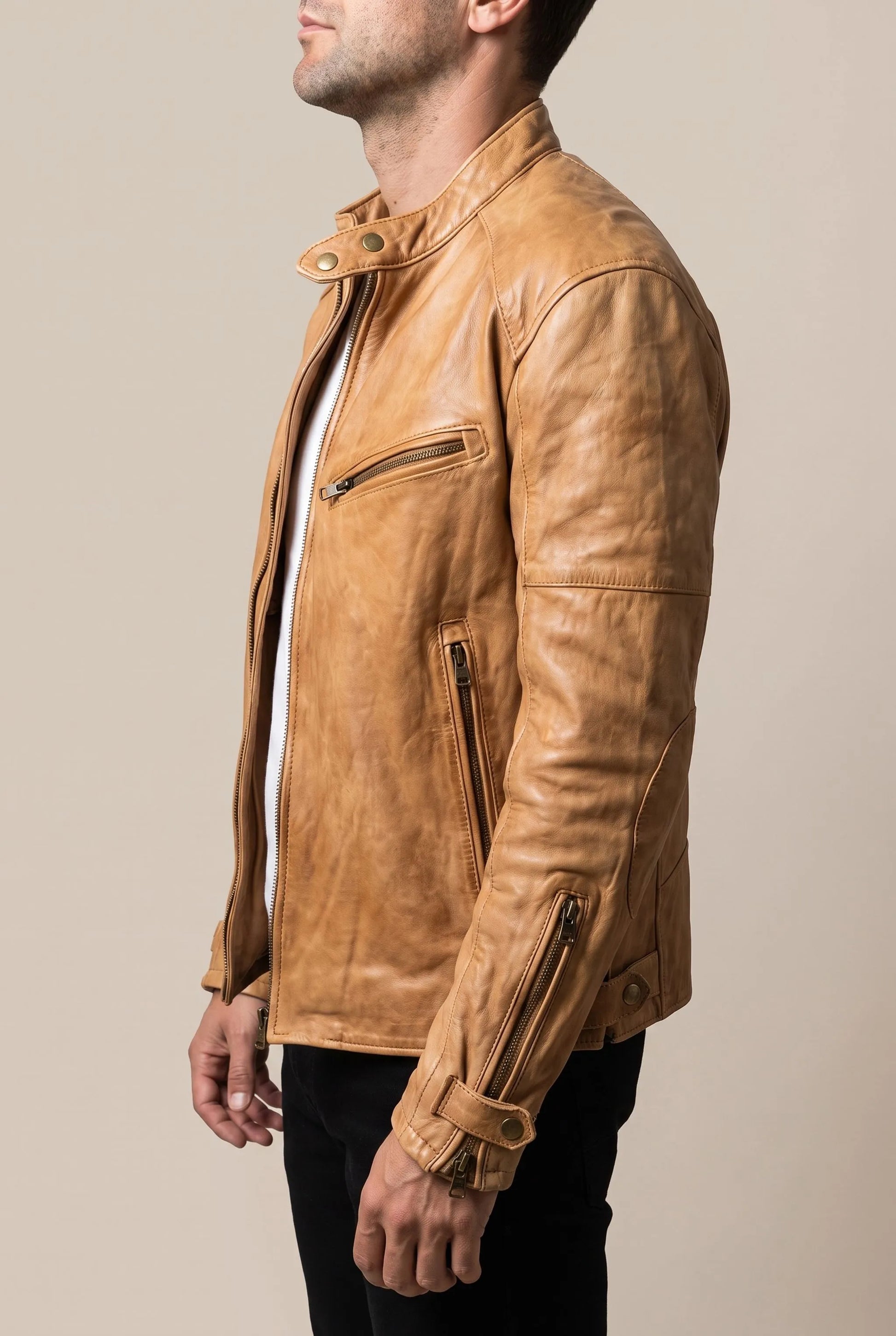 Venturex | Klassische Herrenjacke Im Bikerstil