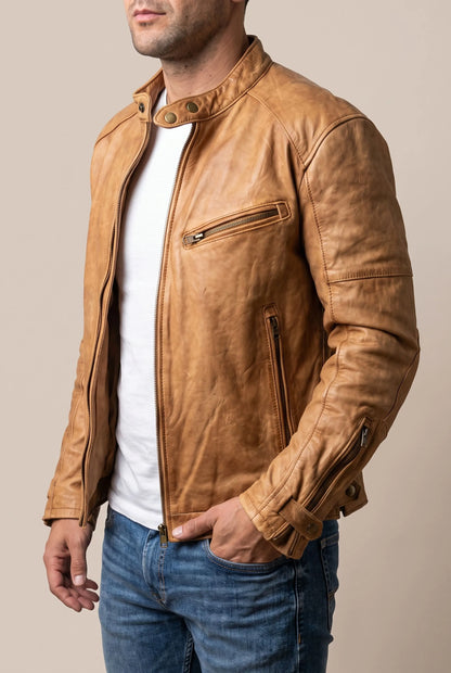 Venturex | Klassische Herrenjacke Im Bikerstil