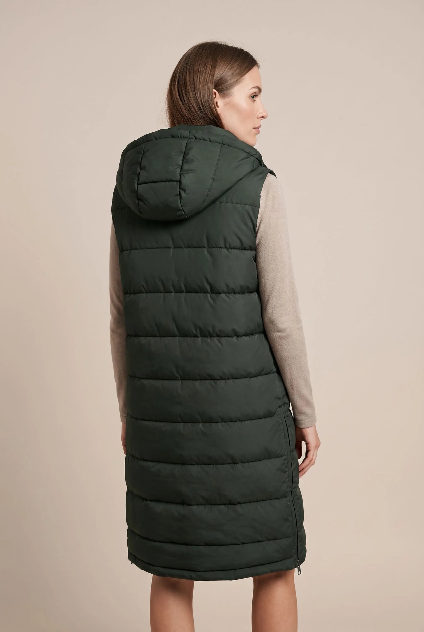 VestGlide | Lange Steppweste Mit Kapuze