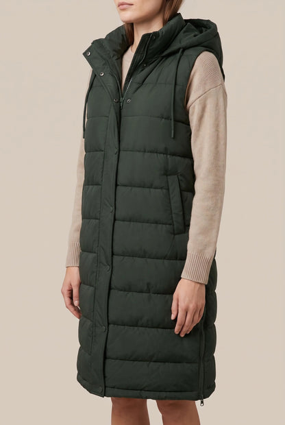 VestGlide | Lange Steppweste Mit Kapuze