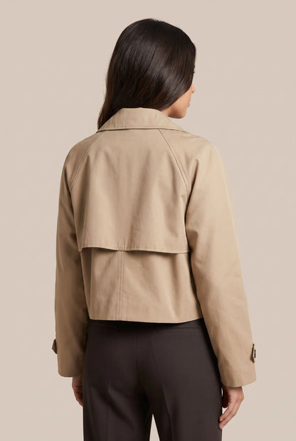VintaCoat | Kurzer Doppelreihiger Trenchcoat