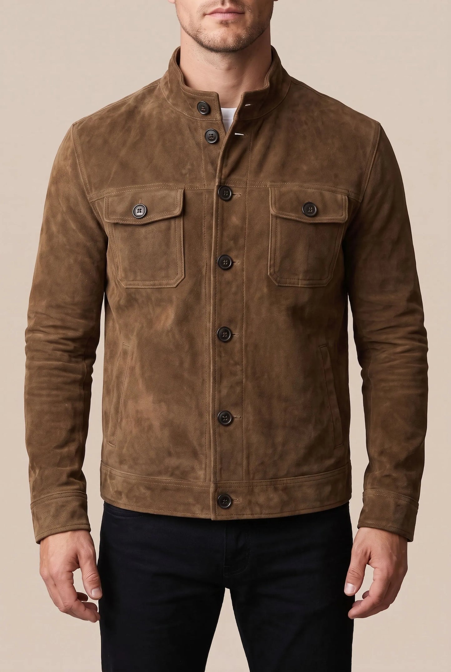 Vintaro | Strukturierte Herrenjacke Mit Knopfleiste