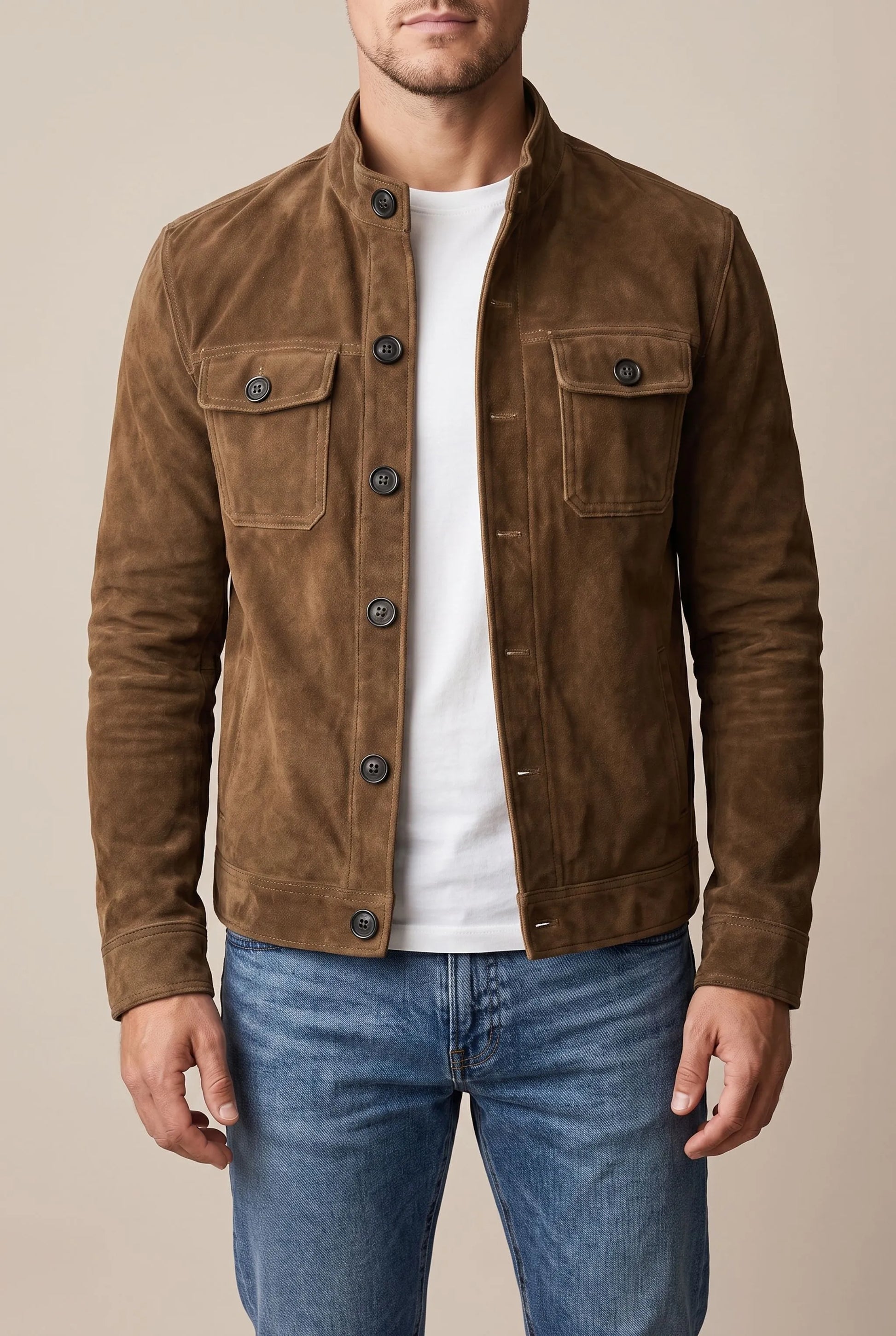 Vintaro | Strukturierte Herrenjacke Mit Knopfleiste