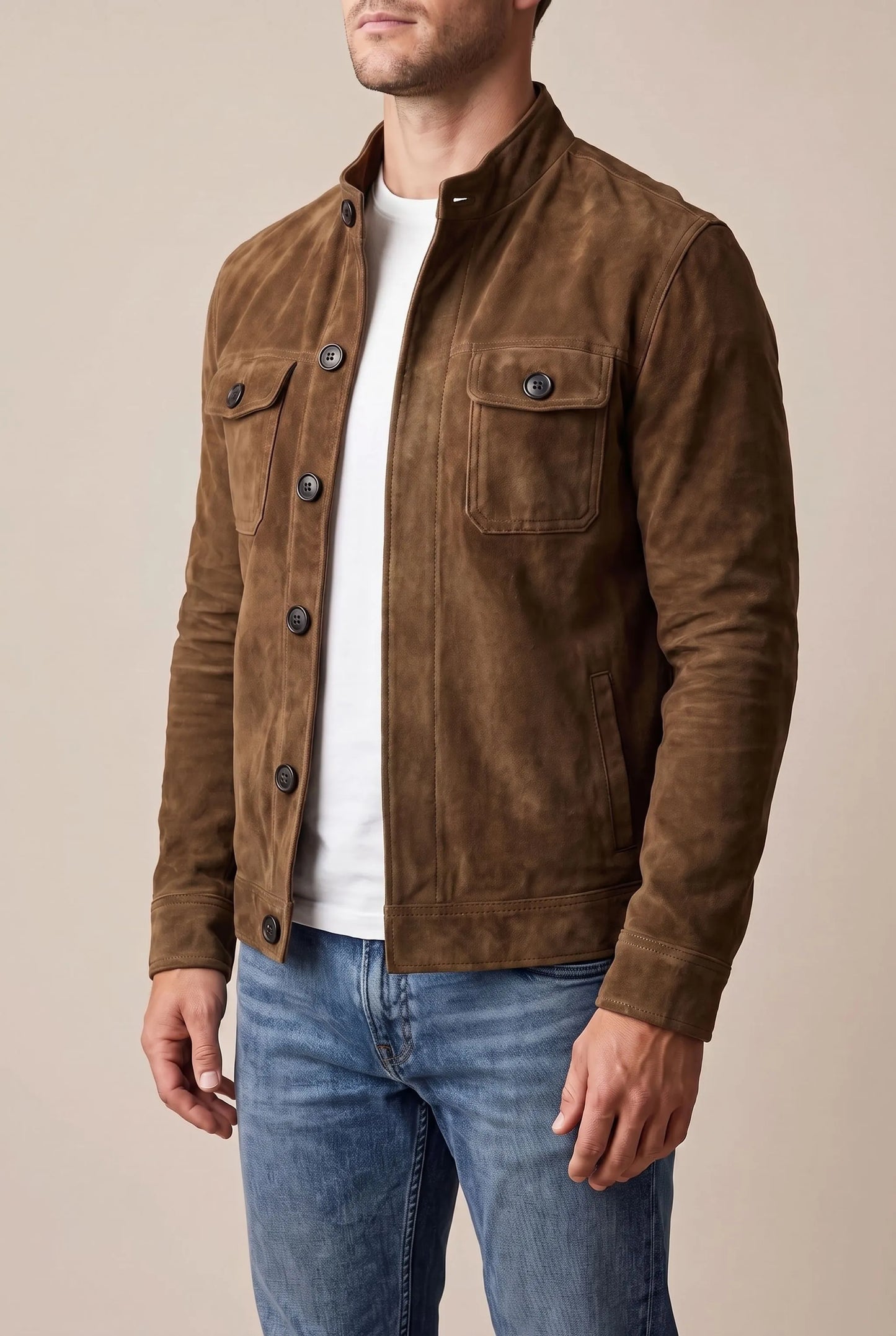Vintaro | Strukturierte Herrenjacke Mit Knopfleiste