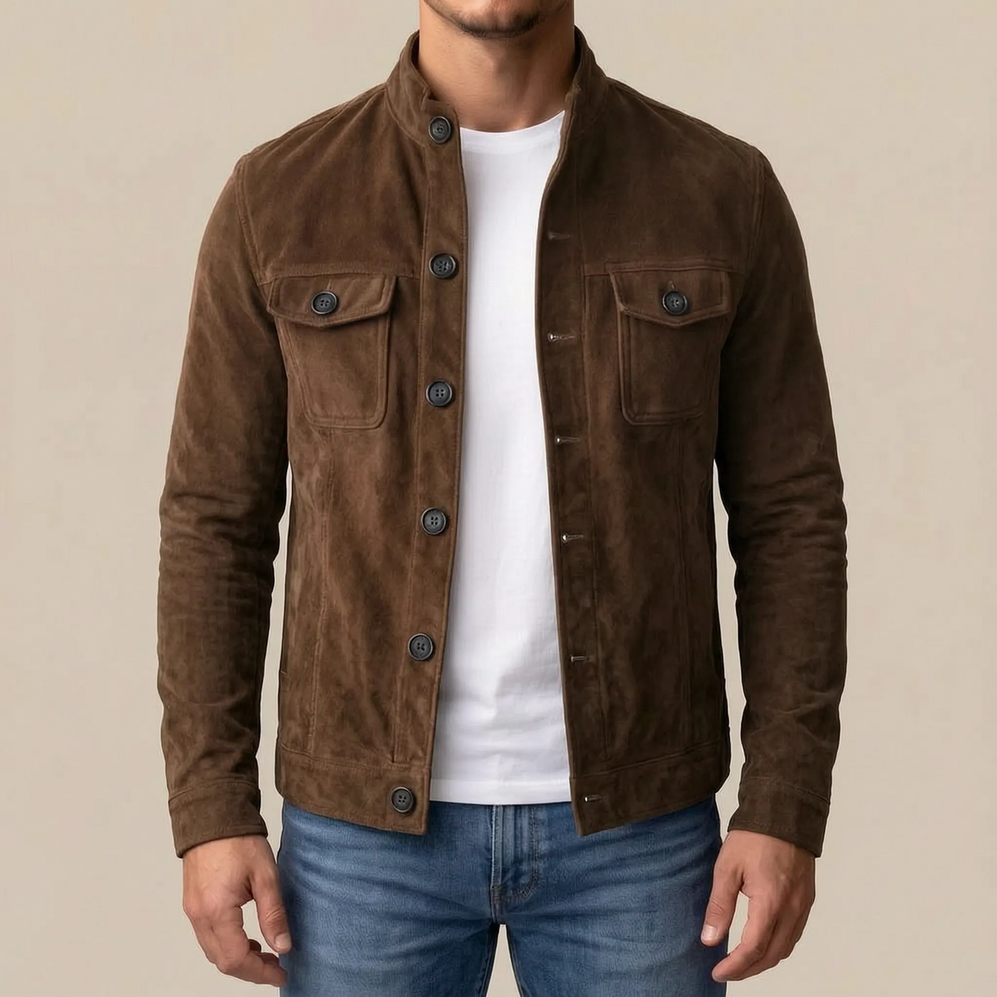 Vintaro | Strukturierte Herrenjacke Mit Knopfleiste