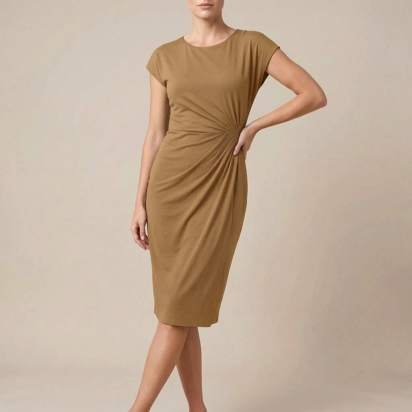 Vintessa | Schlichtes Midikleid Mit Ärmeln