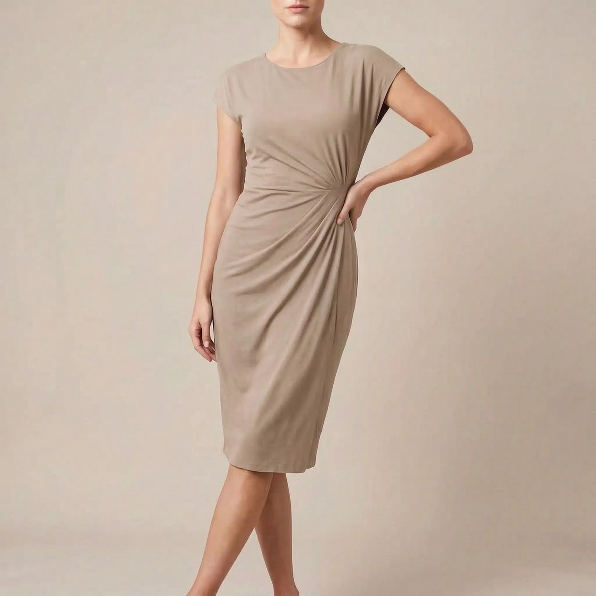 Vintessa | Schlichtes Midikleid Mit Ärmeln