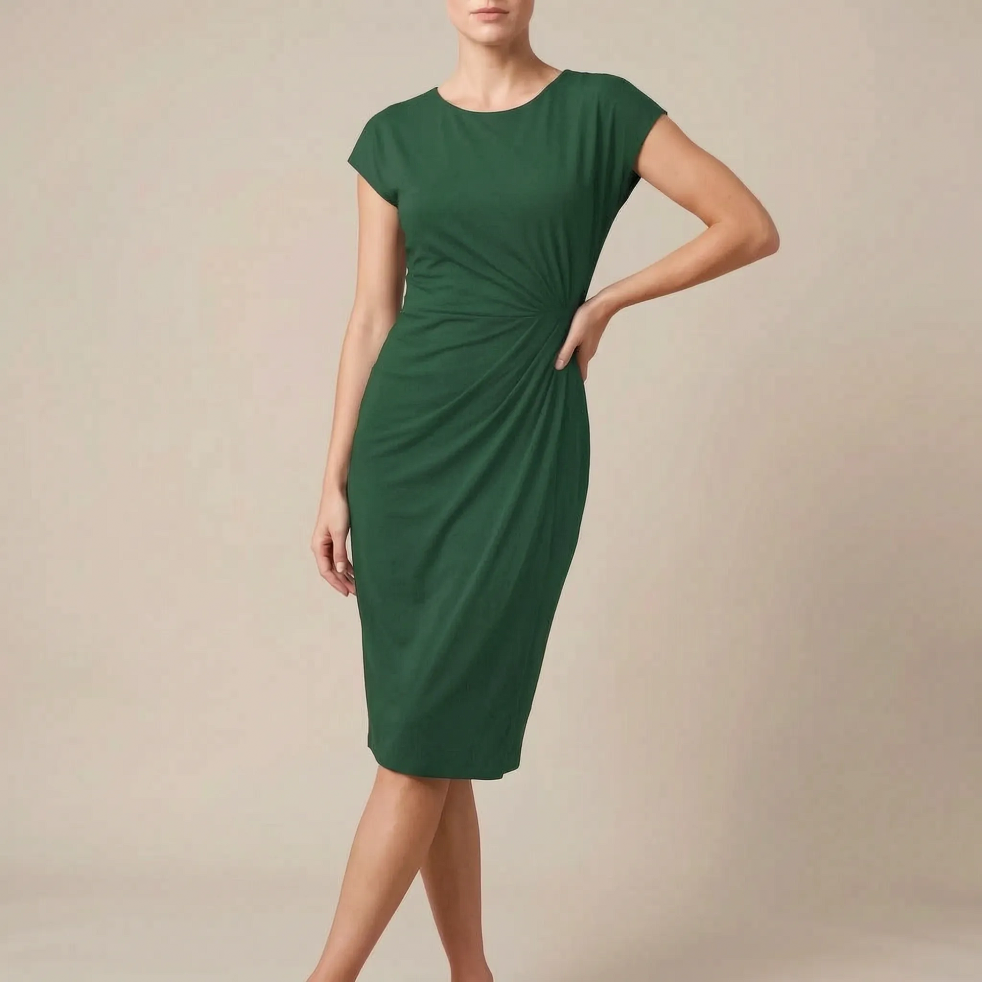 Vintessa | Schlichtes Midikleid Mit Ärmeln