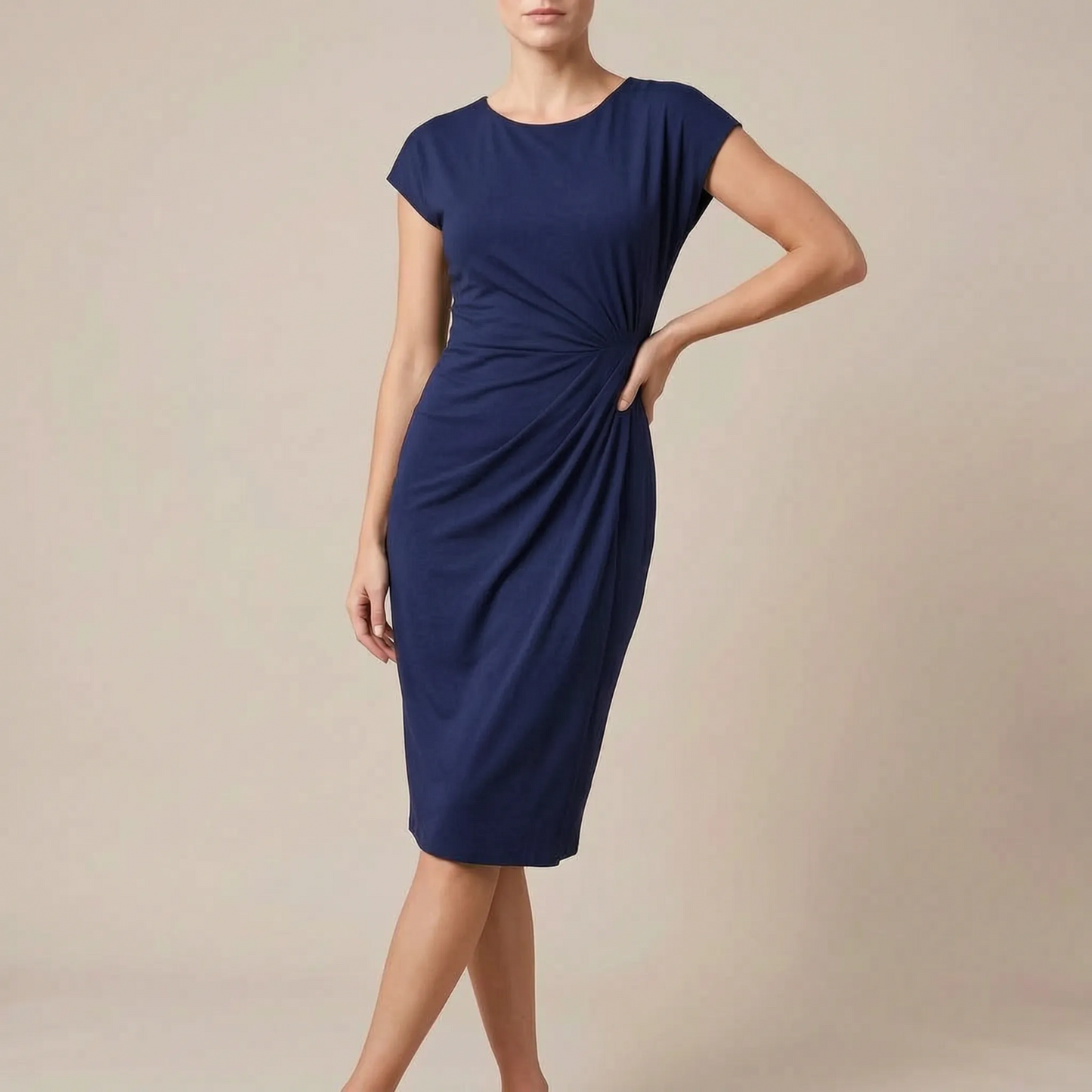 Vintessa | Schlichtes Midikleid Mit Ärmeln