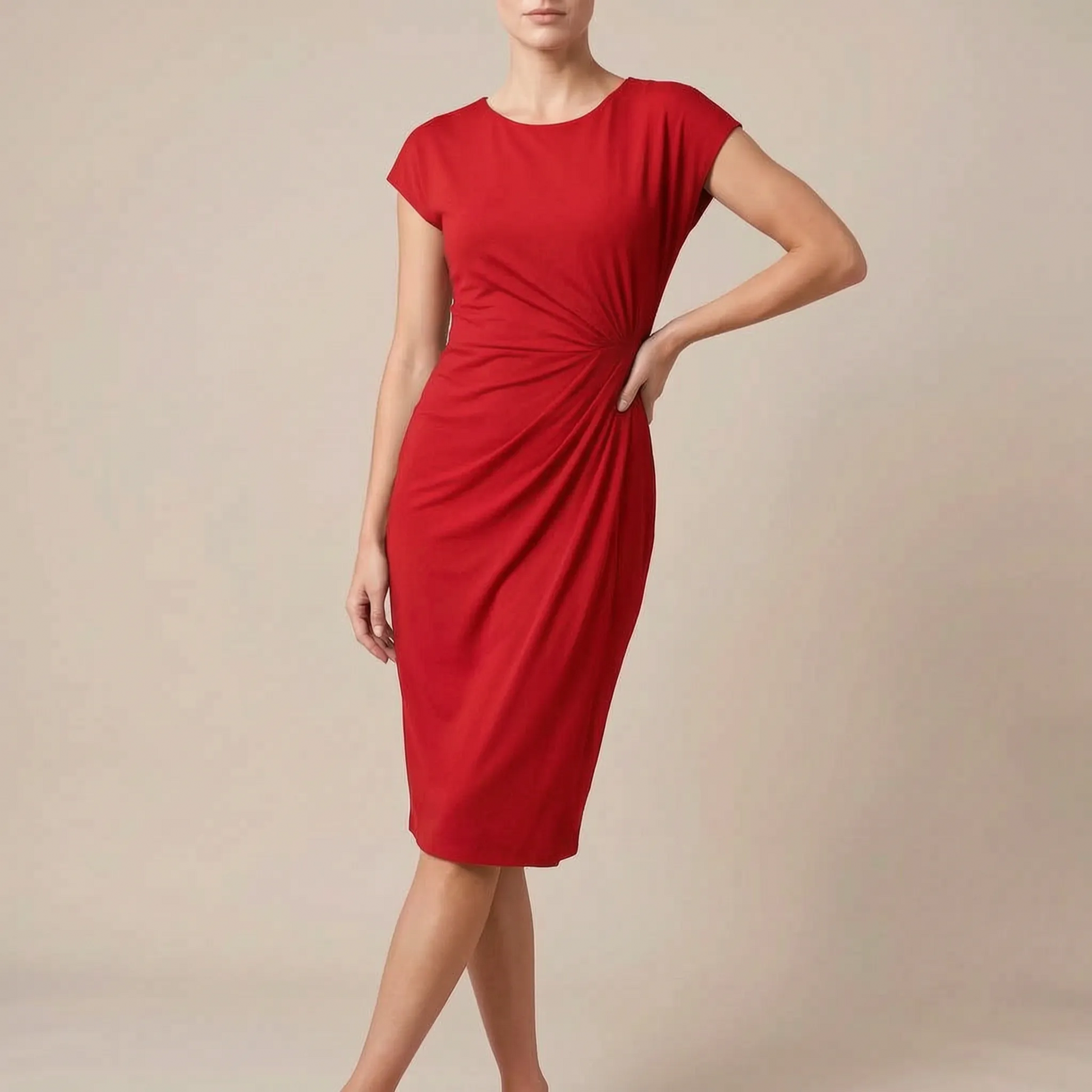 Vintessa | Schlichtes Midikleid Mit Ärmeln