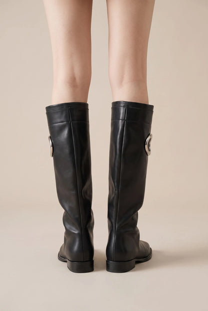 Vionet | Lässige Kniestiefel Mit Breitem Absatz