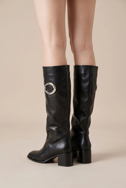 Vionet | Lässige Kniestiefel Mit Breitem Absatz