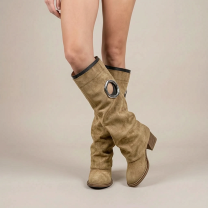 Vionet | Lässige Kniestiefel Mit Breitem Absatz