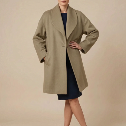 Virela | Eleganter Damenmantel Mit Weitem Kragen