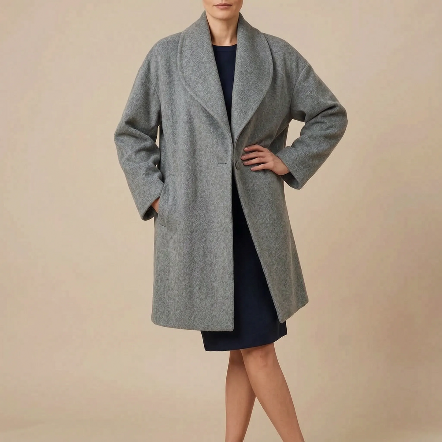 Virela | Eleganter Damenmantel Mit Weitem Kragen