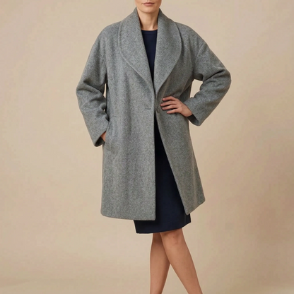 Virela | Eleganter Damenmantel Mit Weitem Kragen