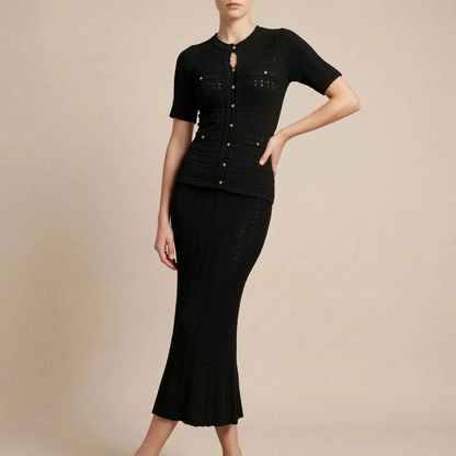 Vivalis | Elegantes Langes Strickkleid