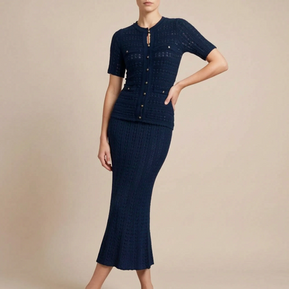 Vivalis | Elegantes Langes Strickkleid