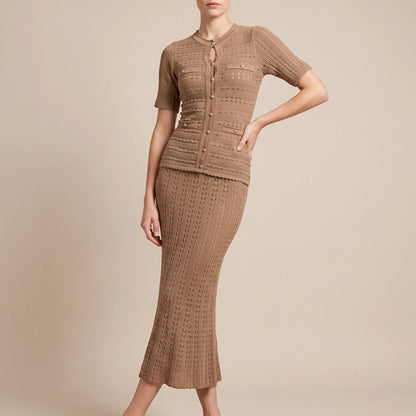 Vivalis | Elegantes Langes Strickkleid