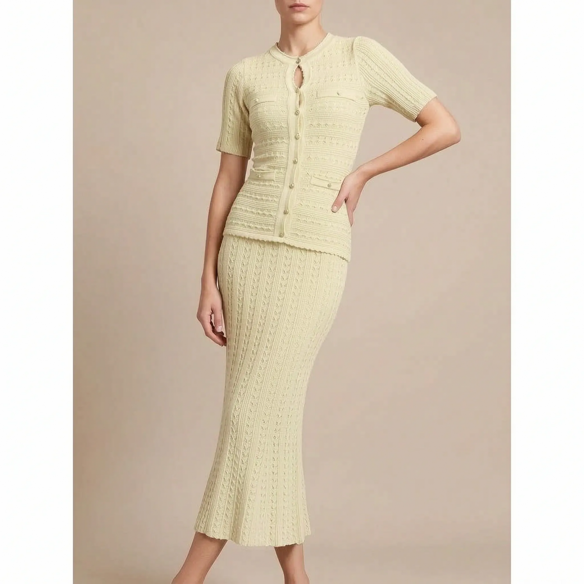 Vivalis | Elegantes Langes Strickkleid