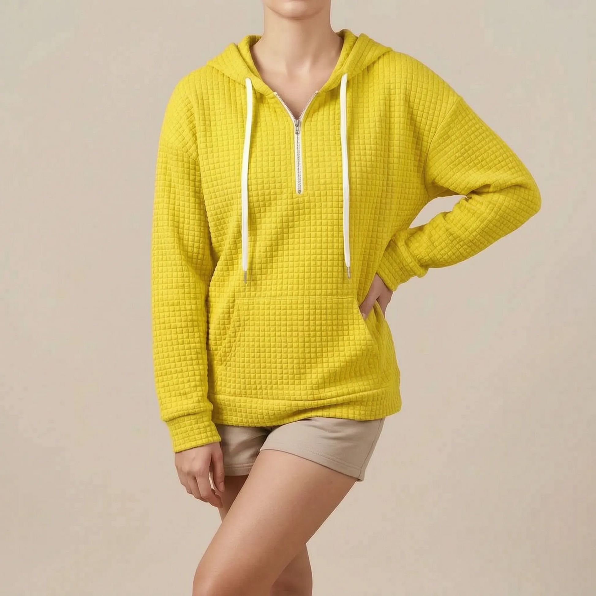 WaffleHood | Damen Hoodie Mit Waffelstruktur