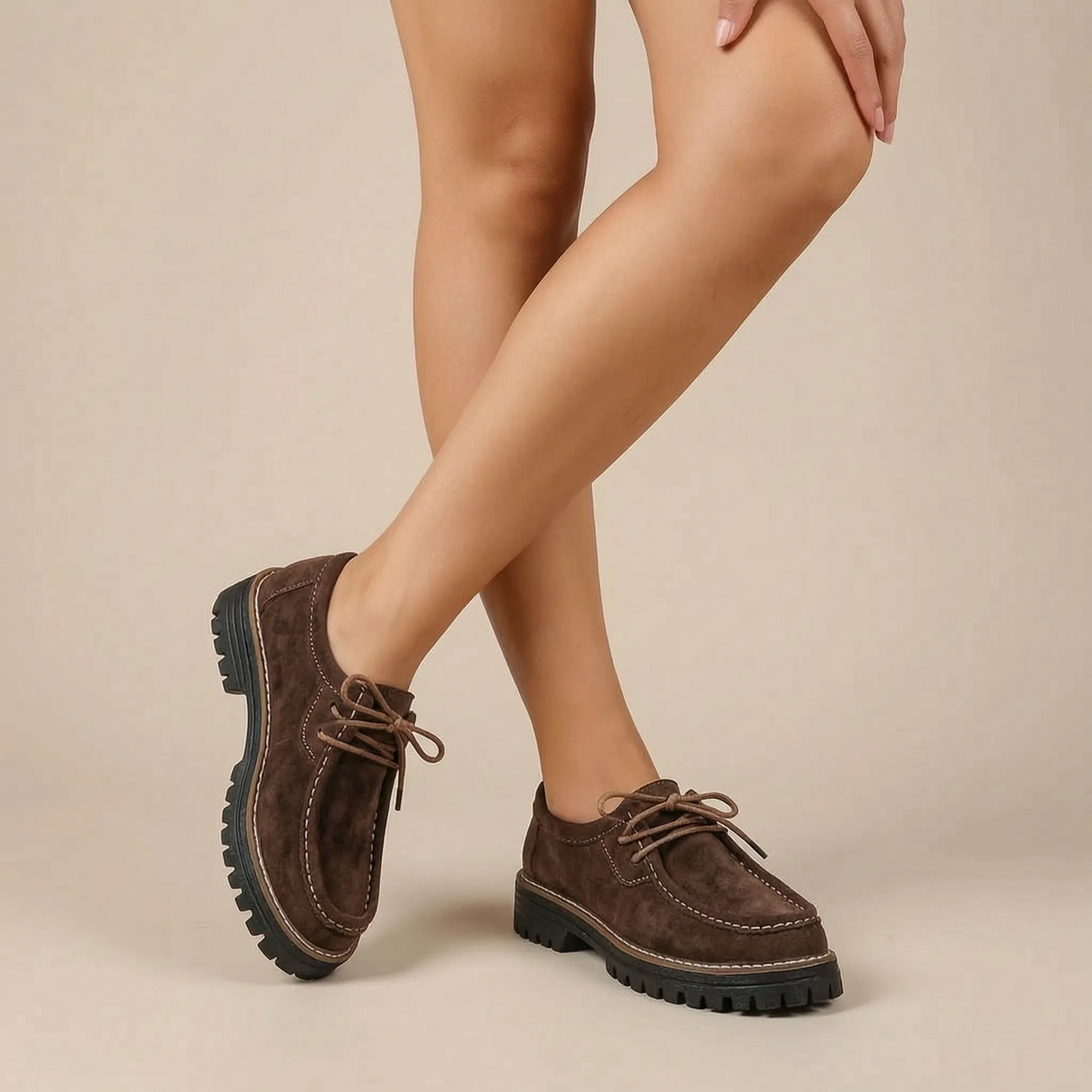 Walkora | Flache Schnürschuhe Für Damen Mit Profilsohle