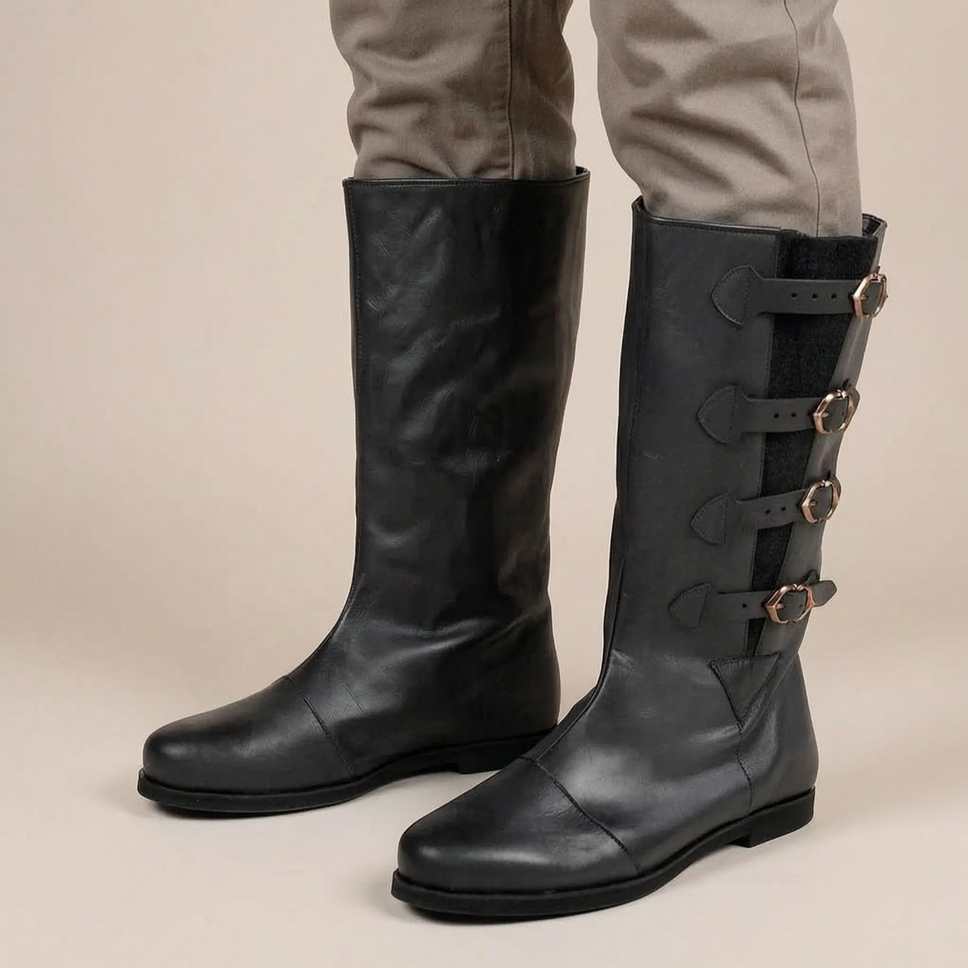 Wanderstep | Braune Kniehohe Herren Stiefel